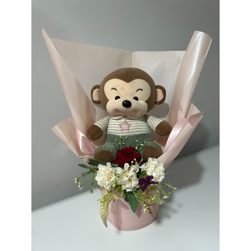 Arreglo Floral con Monito